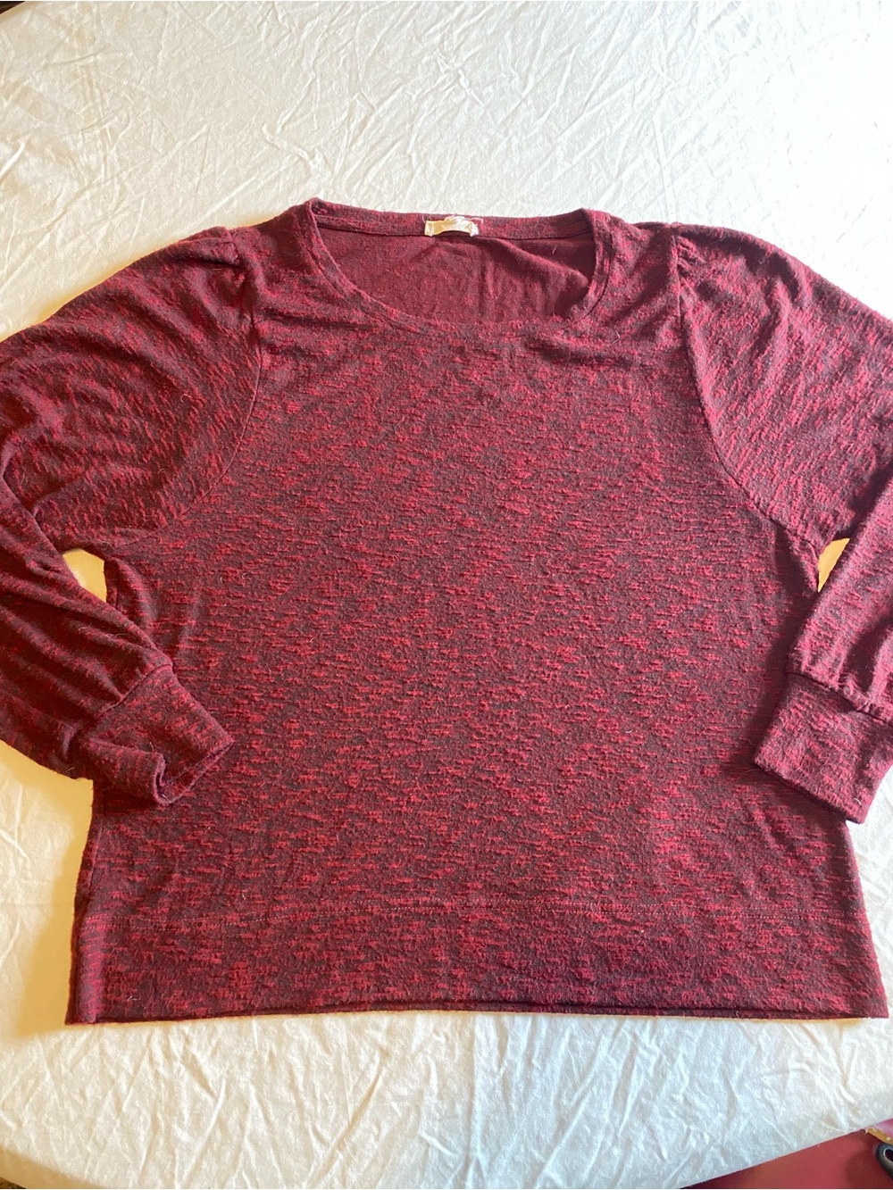 Jane and Delancey Marled Wine and Charcoal Knit Sweater